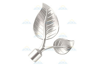 Наконечник металлический D16 Лист Большой Сатин (уп 2шт)