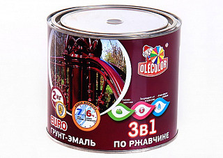 Грунт-эмаль по ржавчине OLECOLOR красный 3020 (2,0кг)