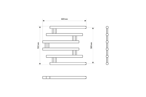Полотенцесушитель водяной MIXLINE SIMPLE PM4 50х60 1'' (556337)