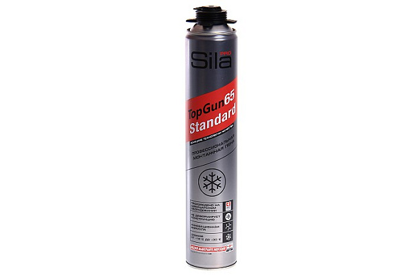 Пена монтажная SILA PRO TOPGUN 65 STANDART, ЗИМА, профессиональная 850мл