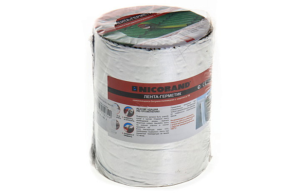 Лента самоклеющаяся Nicoband, серебристая (герметик) (3мх15см)