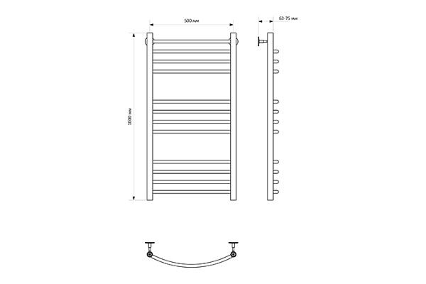 Полотенцесушитель водяной MIXLINE CAPELLA 100х50 г2 (1/2'' ВР, 12 перекладин) 556275