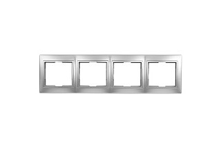 Рамка SMARTBUY Венера 4-местная горизонтальная серебро (SBE-01s-00-FR-4) (478)