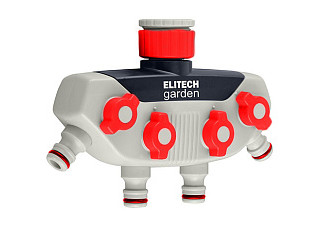 Распределитель ELITECH Garden HF 002 пластиковый четырехканальный (3/4" - 1") (999)