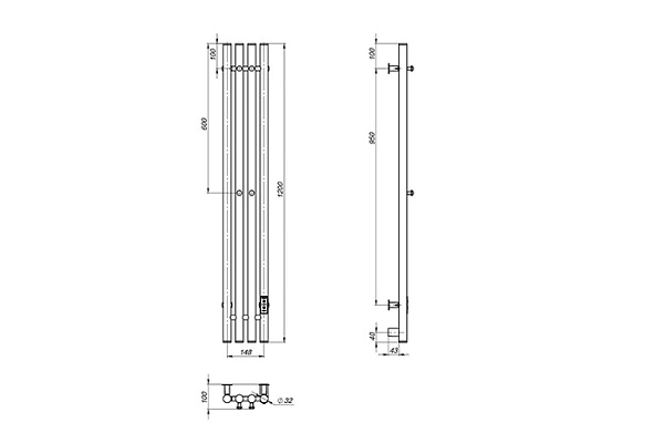 Полотенцесушитель электрический MIXLINE MOON WHITE 120/15 (таймер, 206Вт) БЕЛЫЙ 557161