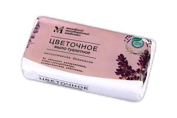 Мыло туалетное ММК цветочное в цветной обертке 100г МКТУ1321 (1/80)