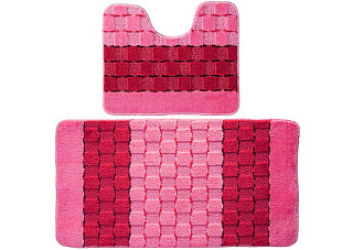 Комплект ковриков для в/к BANYOLIN SILVER розовый 11мм (50х80/50х40см) 50/80-PN