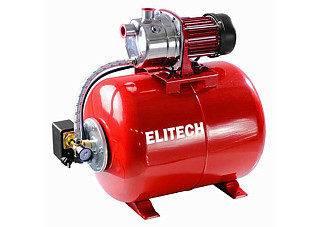 Насосная станция ELITECH САВ 1200-50Н (Нерж.сталь,1200Вт,Расход-65л/м,Напор-50м,Глуб-8м,Емкость-50л)
