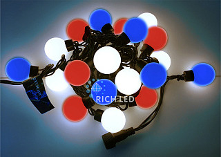 Гирлянда Шарики Rich LED 50 LED-шар.по23мм,7.5м,IP65,220В,черн.пр.RL-T7.5-50С-23В-B/RGB (312)