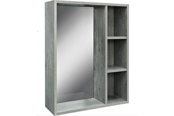 Зеркало с полками Родос 60 DORATIZ метрополитан грей, полки справа 700х185х560мм (2711.155)