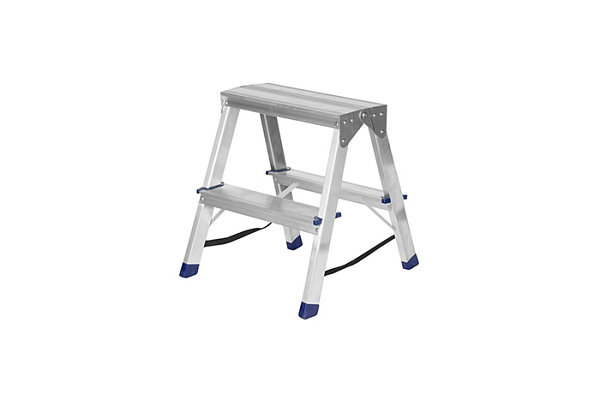 Стремянка алюминиевая 2 ступени двухсторонняя Remocolor площадка h=0,43м, до 150кг (63-0-022)