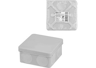 Коробка распаячная TDM ОП д/пистолета 80х80х40мм, IP66, 8 вх., серая, инд. штрихкод (1401-2512)