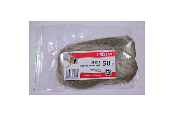 Лен сантехнический  50 г. (пакет)  UNIFLAX