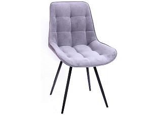 Стул Оскар (Н.Челны) светло-серый, каркас черный матовый CLERMON 061