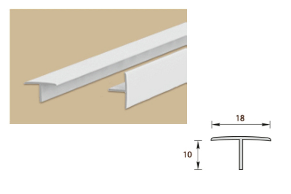 Тавр Идеал (Т профиль) 001 Белый (18х10мм.х2,7м) (Т18 001 БЕЛ)