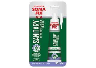 Герметик силиконовый SOMA FIX (санитарный (белый), в тюбике 50 мл) S61