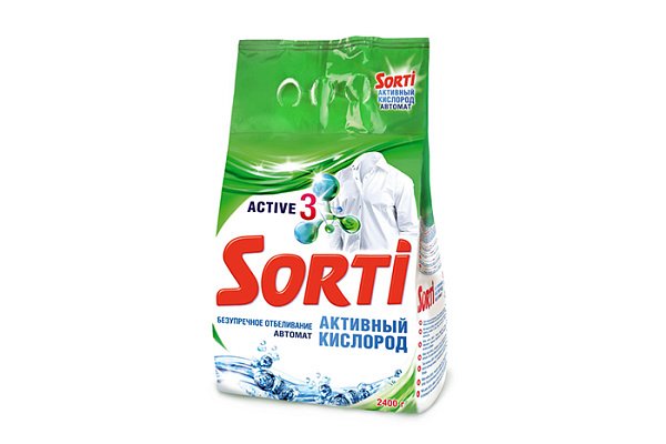 Порошок стиральный SORTI автомат активный кислород 2,4кг (1/4)