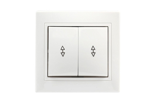 Выключатель SMARTBUY Венера проходной 2-клавишный 10А белый  (SBE-01w-10-SW22-0) (970)