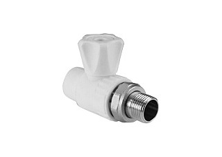 Кран шаровый для радиатора прямой 20х1/2 VPL разборный БЕЛЫЙ (70/10)