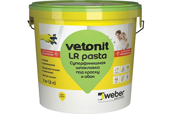 Шпатлевка ВЕТОНИТ (паста) Вебер LR бриллиант (5,0кг)