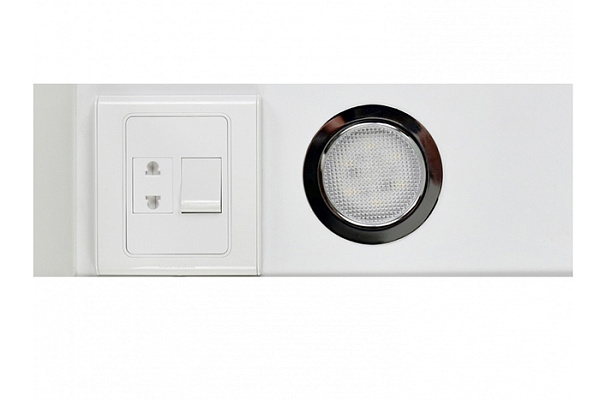 Зеркало со шкафом Вега 60 с подсветкой, белый, правый DORATIZ 2711.112