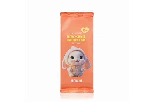 Салфетки влажные DELICARE mini детские зайка Няша 8шт