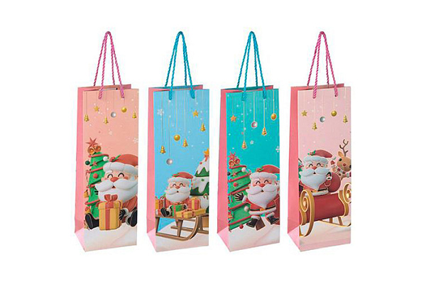 Пакет подарочный для бутылки Волшебная страна Восторг 36х12х9см 4 дизайна в ассорт 110433