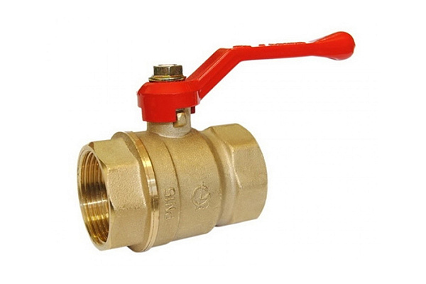 Кран шаровой латунный ДУ50 (2) Г/Г рычаг КНР (11Б27п1)