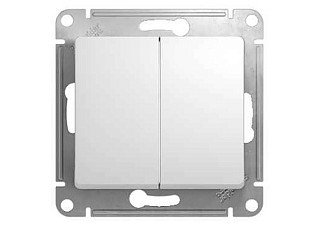 Переключатель GLOSSA двухклавишный в рамку белый схема 6 (GSL000165) (412)