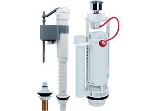 Арматура UNICORN для унитаза (2 режима,универсальный клапан, нижний и боковой залив. KAU-KP 1/2)