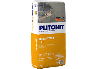 Штукатурка цементная PLITONIT Т1+ с армирующими волокнами (25кг)