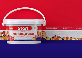 Краска ВД СТАРТ моющаяся белоснежная ( 3,0кг)