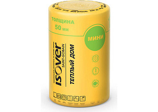 Утеплитель ИЗОВЕР Теплый Дом-ТВИН минераловатный 8200х610х50мм, 10м2=0,5м3 (рулон) 67138