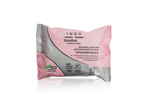 Салфетки влажные INSO sensitive care для интимной гигиены 20шт