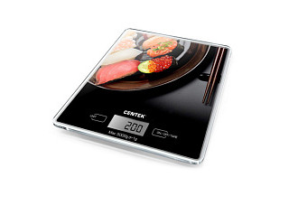 Весы кухонные Centek CT-2462 (Суши) электронные, стеклянные, LCD, 190х200 мм, max 5кг, шаг 1г