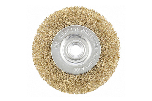 Щетка для УШМ MATRIX 150 мм, М14, плоская, латунированная витая проволока (74652)