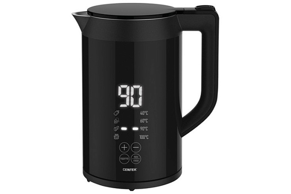 Чайник Centek CT-1006 (чёрный) 1,7л 2200Вт двойной корпус-сталь+пластик, без шва, сенсор