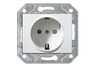 Розетка Profitec Corsa ST механизм бел 1СП с/з евро (PC-пласт) (910106-M)