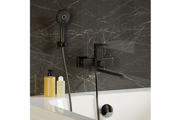 Смеситель для ванны и раковины 35k MIXLINE ML34-02 Solo Black (Латунь, Картридж 35мм)