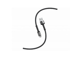 Кабель для зарядки и передачи данных SmartBuy S26 Type C черн/сер,3А,QC,нейл,1м(iK-3112-S26bg) 3638