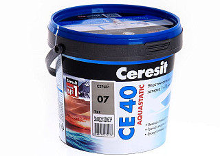 Затирка для швов ЦЕРЕЗИТ CЕ40/1 Aquastatic серая 1,0кг (2780263)
