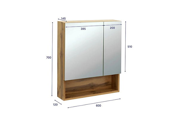Зеркало со шкафом Сицилия 60 DORATIZ вотан 600х160х732 (2712.117)