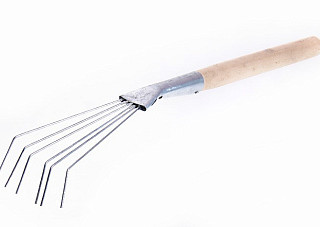 Грабли веерные Павлово проволочные цветочные оцинкованные с черенком 