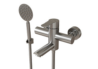 Смеситель для ванны 35k MIXLINE MLSS32-01 Stainless (Нерж. сталь,Длина излива 12см,Картридж 35мм)