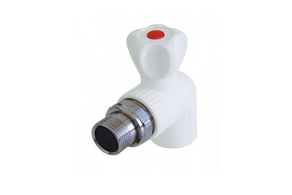 Вентиль ПП для радиатора угловой 25х3/4" Lammin БЕЛЫЙ (36/6)