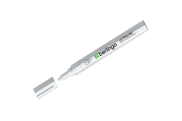 Маркер-краска BERLINGO "Uniline PA400" белый 2-4мм нитро-основа /12