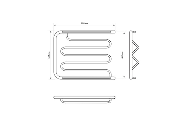 Полотенцесушитель водяной MIXLINE SIMPLE PM2 60х80 1'' ПОЛКА (556332)