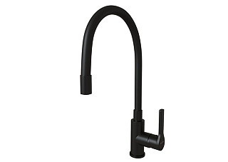 Смеситель для кухни 35k MIXLINE ML23-097 Round Black (Латунь,Картридж 35мм,Высота излива 27см,бок.р)