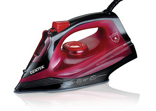 Утюг Centek CT-2351 Red (красный) 2200Вт, КЕРАМИЧЕСКАЯ подошва, 300 мл, паровой удар, самоочистка