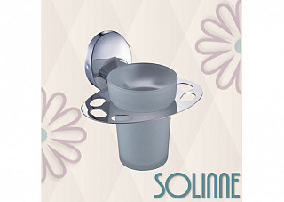 Подстаканник одинарный Solinne Modern 16121, хром, стекло-сатин (2546.142)